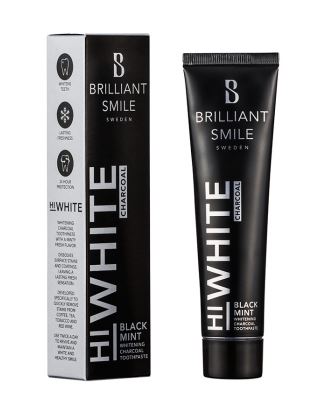 Brilliant Smile Charcoal Black &amp; Coco Mint – Mod pletter fra kaffe, te, rødvin, snus og cigaretter